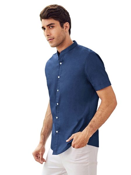 

men mock neck cuffed sleeve shirt q6yn#, White;black