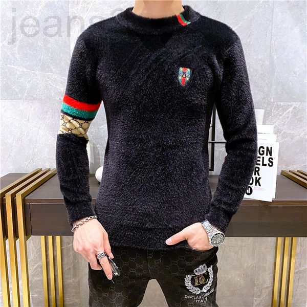 

men's sweaters designer 21817 lilly's family mainly promotes big goods mink sweater p135 control 188, 4xl can wear 210 jin n6fe, White;black