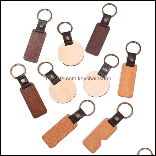 

key rings jewelry monogram 2021 personalized letters leather wood ring holiday gift promotion small merchandise christmas drop delivery q9mz, Slivery;golden