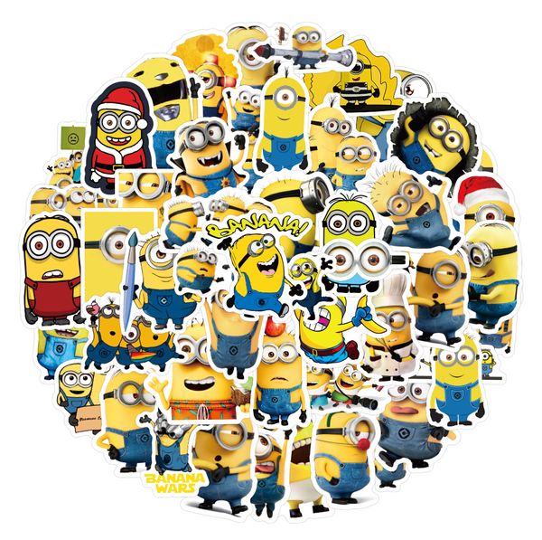 

50pcs minions diy sticker lot cute posters kids toys helmet guitar car decals luggage skateboard notebook water botter