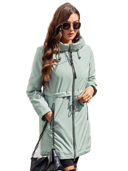 

gasman letter patch detail zip pocket drawstring hooded winter coat 70hz#, Black