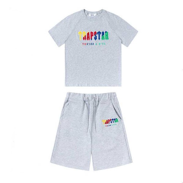 

men's dcontract t shirt trapstar suit new summer fashion sports suit short sleeve, White;black