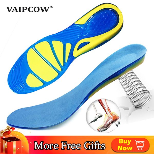 Silicone antiderrapante gel macio esporte sapato palmilhas massageando palmilha ortopédica cuidado com os pés sapatos soda de absorção de choque sola
