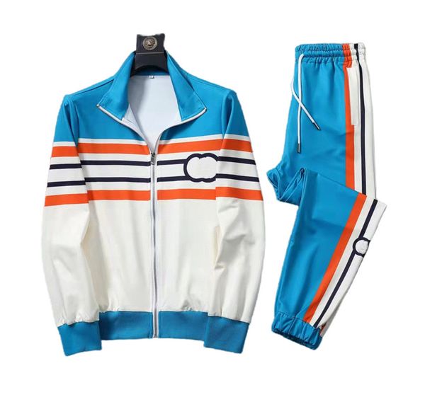 

2022 early spring designer men's tracksuits new color block letter logo zipper short sleeve t-shirt double line fine cotton black and w, Gray