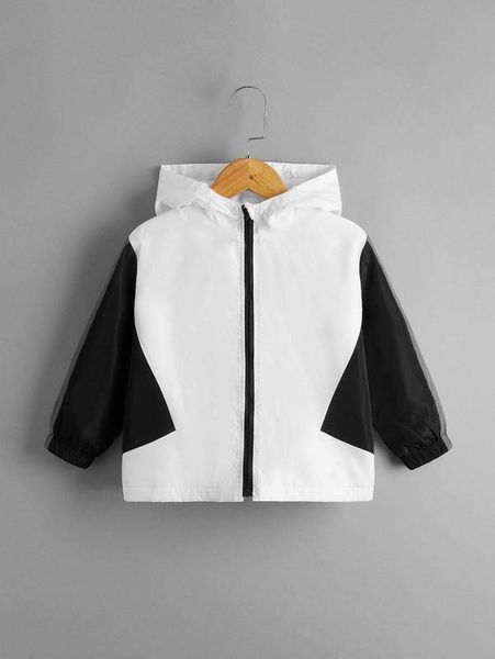 

toddler boys two tone zipper hooded jacket she, Blue;gray