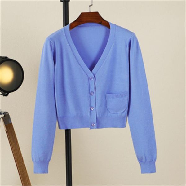 

women's knits & tees female's sweaters v-neck long sleeve cardigan style women solid regular sweater cardigans zz687, White