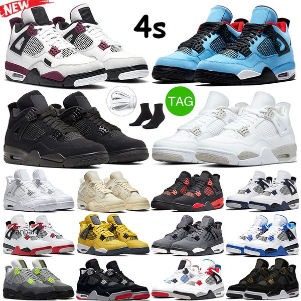 

4s sail 4 retro men women basketball shoes infrared military blue motorsports bred jumpman 4 sail mens trainer sports sneakers jorda jordon
