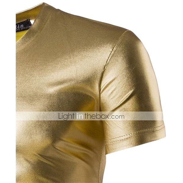 

men's tee t shirt shirt solid colored v neck daily sports short sleeve slim basic designer exaggerated big and tall black silver gold, White;black