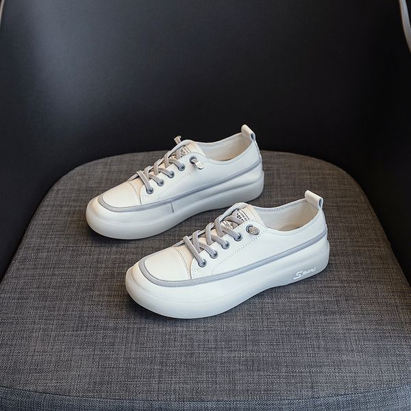 

women sneakers loafers spring new fashion casual white shoes women flat lace up large size 41 42 nurse shoes women, Black