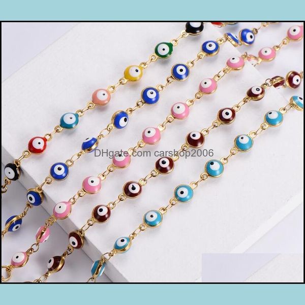 

charm bracelets jewelry evil eye chain bracelet for women classic stainless steel wrap bangle fashion gift drop delivery 2021 vkajg, Golden;silver
