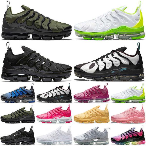 

tn plus men running sneakers triple black white hyper blue swingman mens trainers sports shoes shoe