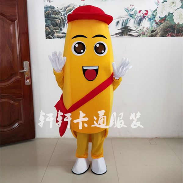 

mascot doll costume new design good quality banana mascot costume, Red;yellow