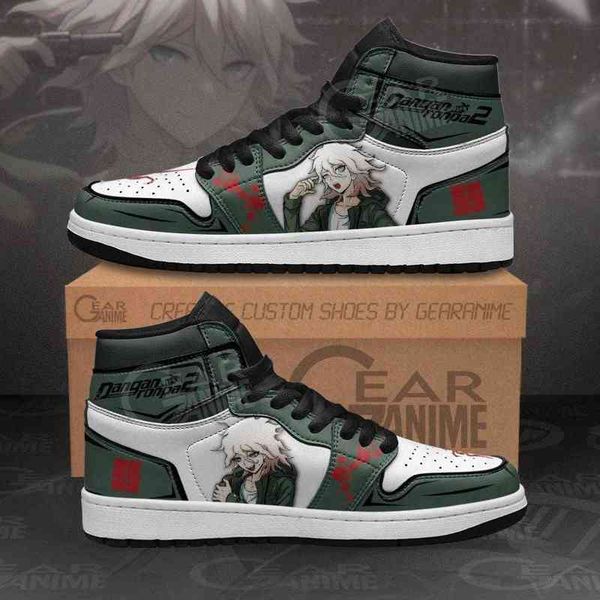 

nagito komaeda sneakers danganronpa custom anime shoes, Black