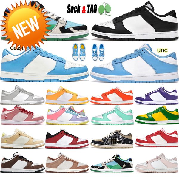 

new boots chunky low casual running shoes men women black white unc university blue red