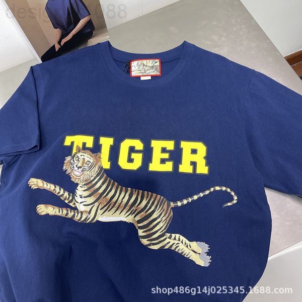 

men's t-shirts designer [correct version]g family 22 early spring tiger year limited printed round neck half sleeve solid color t-shirt, White;black