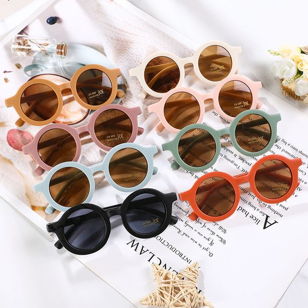

korean cute round sunglasses for kids girls boys children s sun glasses uv400 protection gafas 220705, Blue