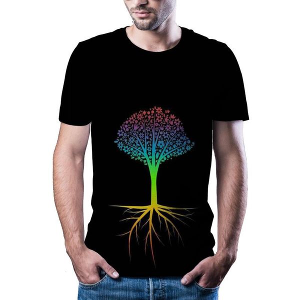 T-shirt da uomo 2022 Summer And Women's Fashion T-shirt divertente a maniche corte Stampa 3D Fantasy Tree Casual VersatileDivertente