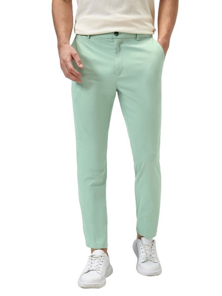 

men slant pocket tailored pants r5mw#, Black