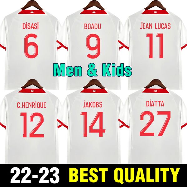 

men kids kit 2022 disasi soccer jerseys home diatta volland boadu jean lucas maillots diop 22 23 henrique b.badiashile gelson fabreags golov, Black;yellow