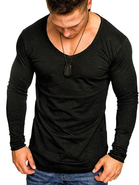 

men solid curved hem tee w3gf#, White;black