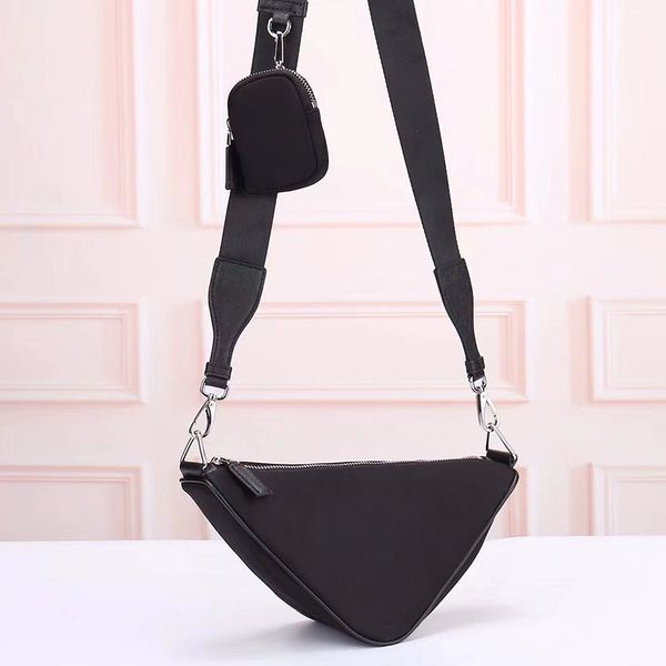 

designer triangle shoulder bags parachute fabric messenger bag for men luxury waterproof material canvas handbags embossed logo with coin po