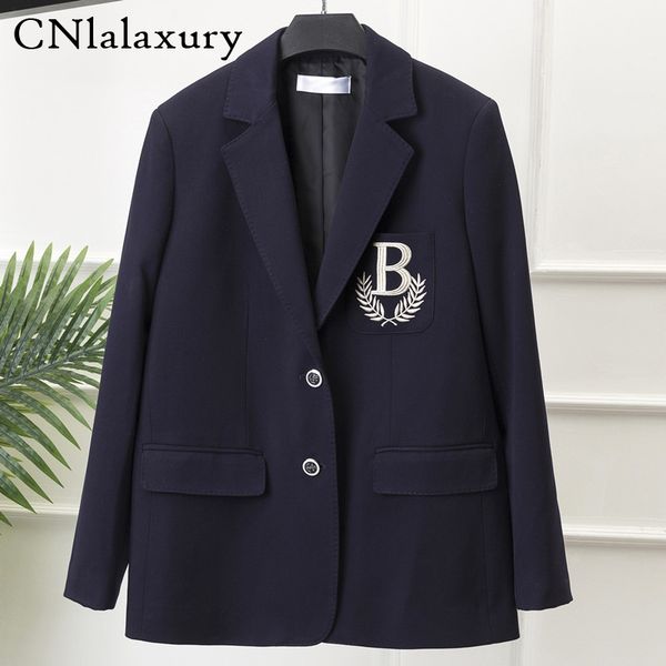 

blazer feminino autumn clothes women korean- style embroidered suit jacket women loose-fit fashion casual suit women 220809, White;black