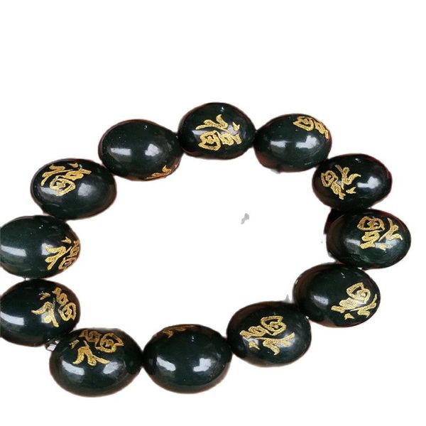 

he tian qingyu bracelet natural jade hand jewelry jade elastic hand string, Silver