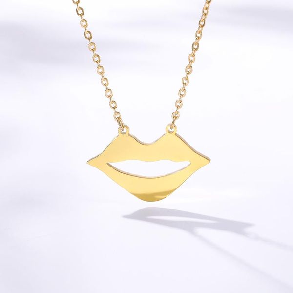 Hanger Kettingen Sexy Mond Lippen Hangers Voor Vrouwen Minnaar Goud Zilver Kleur Rvs Vrouwelijke Ketting Mode Jewelry2022