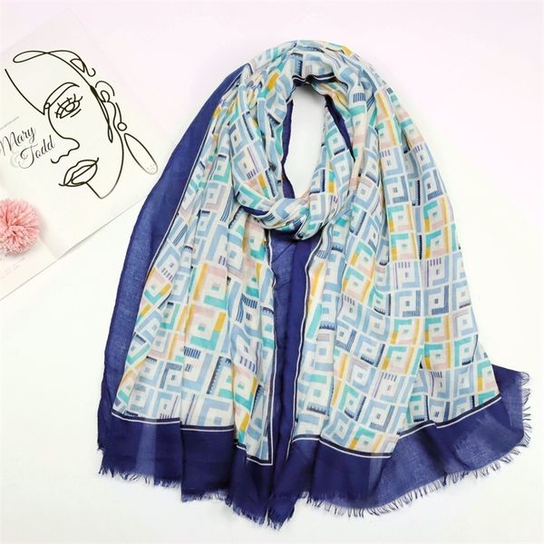

62% off 2022 autumn and winter new scarves riding the wind waves satin long scarf sunscreen towel air conditioning room shawl women's s, Blue;gray