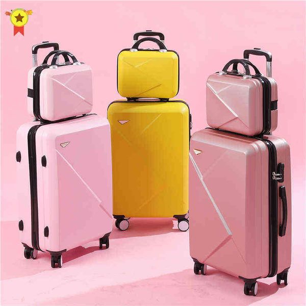 Mala ABPC '' 'Inch Rolling Bagage Travel On Wheels Cart Cabin Boly Bag Fashion Conjunto J220707