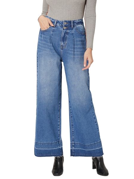 

motf premium cotton wide-leg jeans 84rf#, Blue