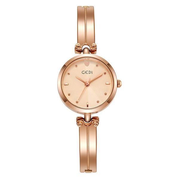 Orologi da polso Bellissimi orologi al quarzo per donna Marchio di moda di lusso GEDI Regalo di festa Amante Cinturino in acciaio dorato Stile sempliceOrologi da polso