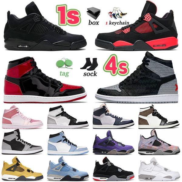 

2022 jumpman 4 men women 1s basketball shoes jumpmans 1 rebellionaire bred patent 4s red thunder off sail black cat canvas university blue t