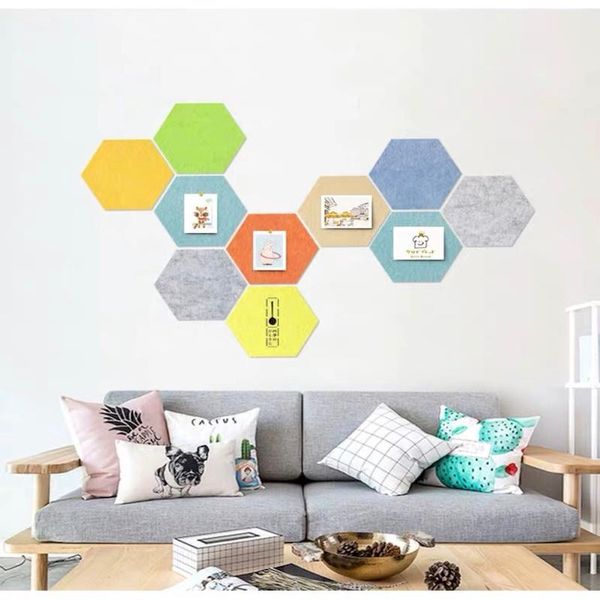 Adesivos de parede adesivos criativos geometria multicolor hexágono tv removível Background Wallstickers Decoração da sala