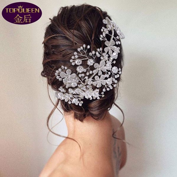 

silver hairpin diamond bridal tiara baroque beautiful headpieces bride ladies jewelry crowns bride wedding crown accessories european retro