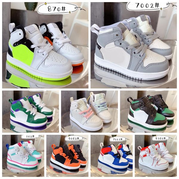 

2023 selling designer kids shoes pine green red oreo jumpman multicolor basketball toddler sneakers shoes yellow infants big boy girl unc to, Black