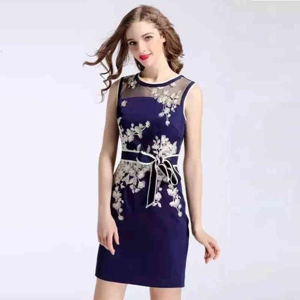 

casual dresses summer sleeveless dress large embroidered dress 16021 ohpe, Black;gray