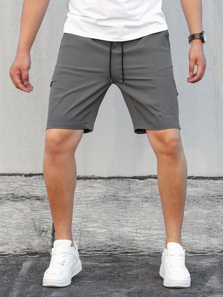 

men slant pocket drawstring waist shorts t7de#, White;black