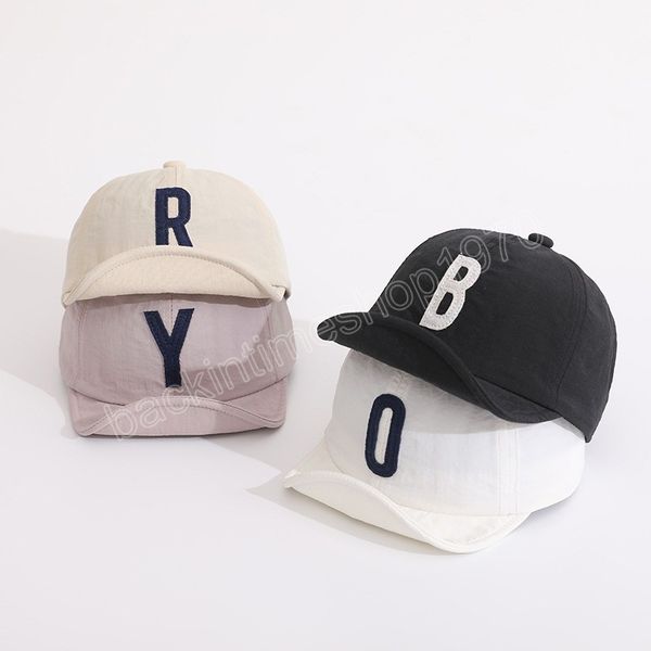 

cute letter baby cap soft cotton kids boy baseball caps spring summer infant girls sun hat, Yellow