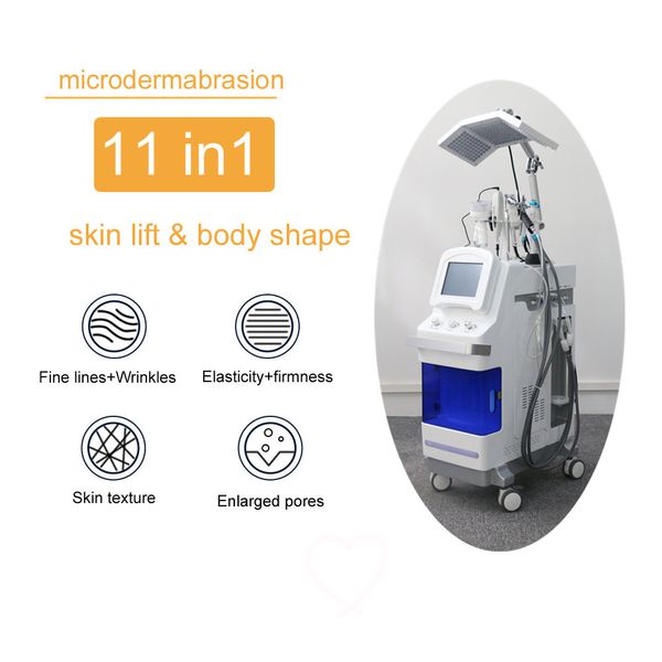 Salon Beauty Equipment Professional 11 in 1 Gesichtswasser-Hydrodermabrasionsmaschine Hautaufhellung Gesichtsbehandlung und Anziehen Deep Cleaning-Gerät