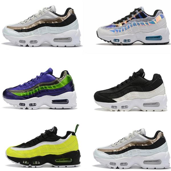 

1995 og se qs kids running shoes erdl party white multi-color crystal blue sneakers youth boys girls trainers318t, Black