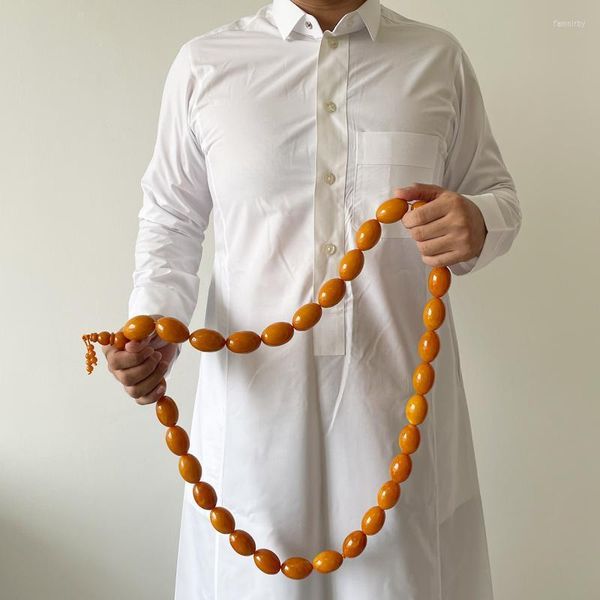 Fili di perline Tasbih Super Big Size Arancione Resina Musulmano 33 Perline Bracciale Islamico Accessori di alta qualità Arabo Misbaha Rosario Bead Fawn2