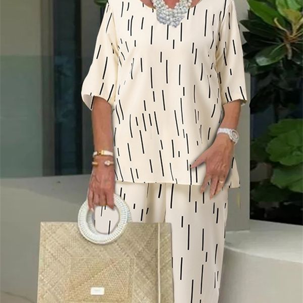 

zanzea 2pcs women summer half sleeve blouse tracksuit casual loose pants sets vintage matching sets printed suits oversized 220602, Gray