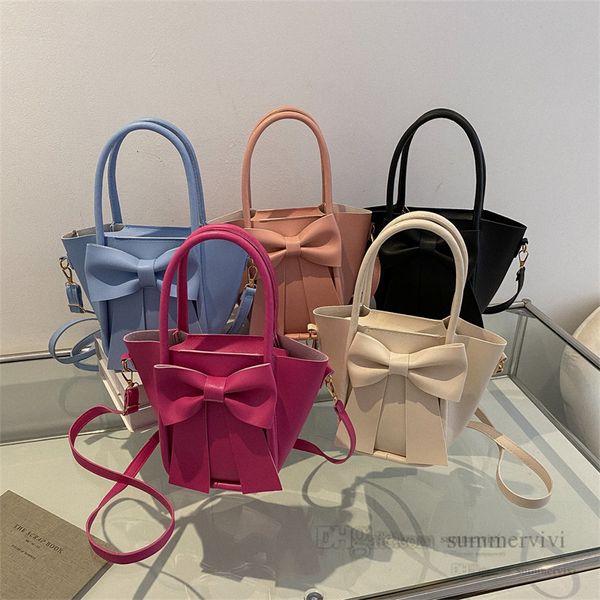 

girls big bows princess handbags kids pu leather crossbody bag lady style children alar one-shoulder bags q7839, Black