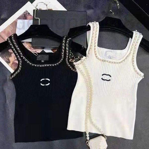 

women's tanks & camis designer 22 new summer letters embroidered medieval suspenders slim backless knitted vest pullover women vpfj, White