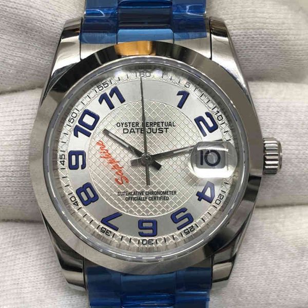 Rolesx Uxury Saat Tarihi GMT Lüks Mens Mekanik Saat Günlüğü Açık Beyaz Mavi Numara Izgara Tam Otomatik 36mm RZ2105 Cenevre Erkekler İsviçre WR