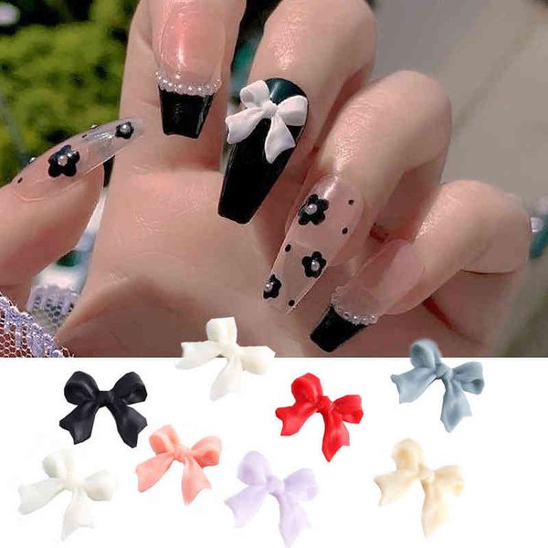 

butterfly resin nail art decoration 3d engraved bow polish ornament diy acrylic nail design japanese manicure accessories tr1919 y220408, Black