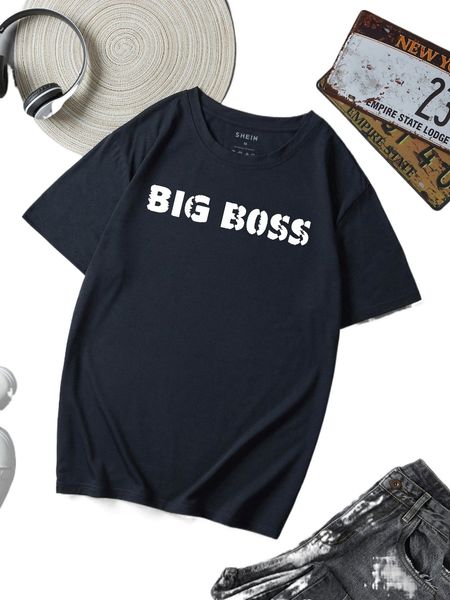 

men letter graphic tee 25vu#, White;black