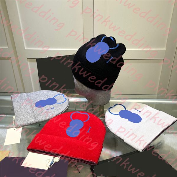 

classic letter beanie hat designer wool knitted hat cartoon print skull cap autumn winter sport beanies, Blue;gray