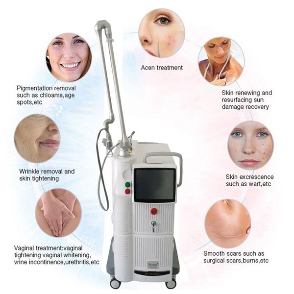 

2022 co2 laser fractional spots removal skin resurfacing wrinkle pigment reduction stretch marks remove machine, Black